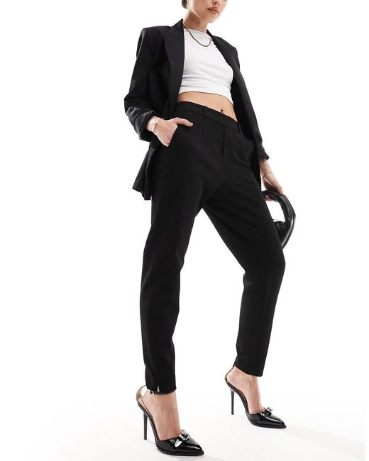 Pantalones De Sastre Negros De Corte Capri Slim De Object de color Black