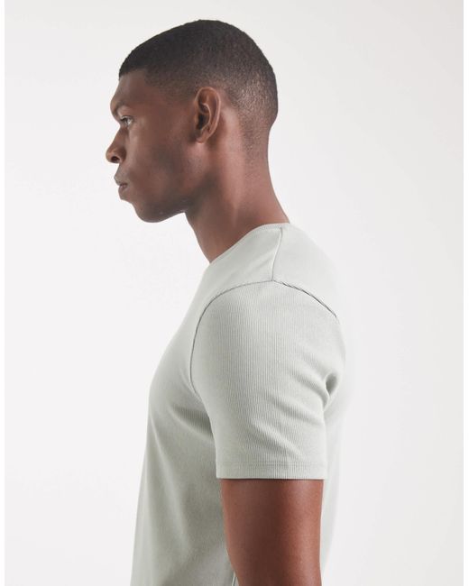 ASOS – körperbetontes basic-t-shirt in White für Herren