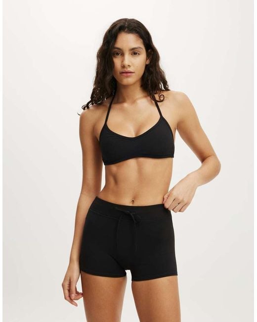 Cotton On Black Ultra Soft Tie Front Micro Short