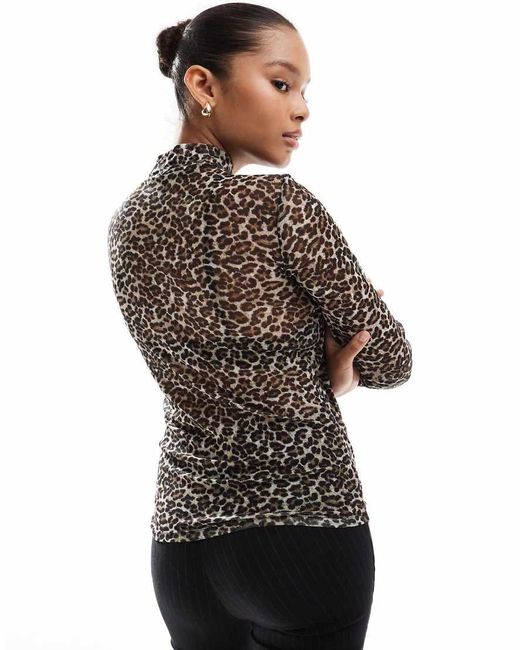 ONLY Black Sheer High Neck Top