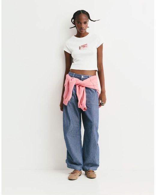 Pull&Bear T-Shirt Met Grafische Print Van Luciferdoosje in het White