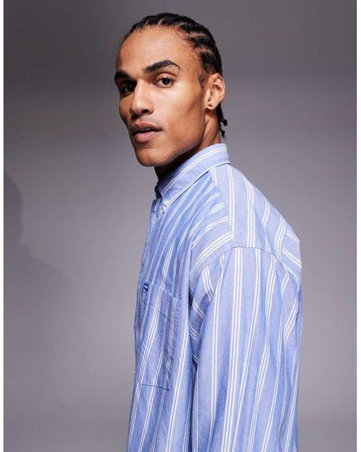 HUGO Blue Hugo Ebill Oversized Striped Shirt for men