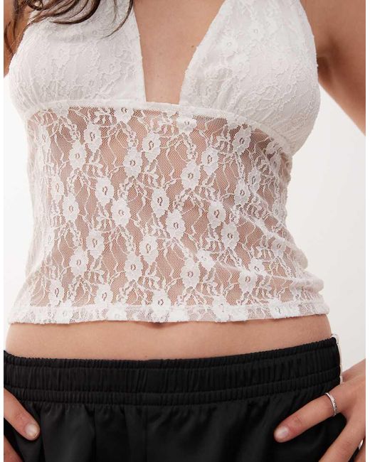 Collusion Pink Lace Halter Top