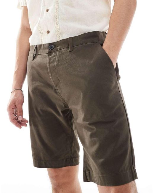 Threadbare Chinoshort in het Natural voor heren