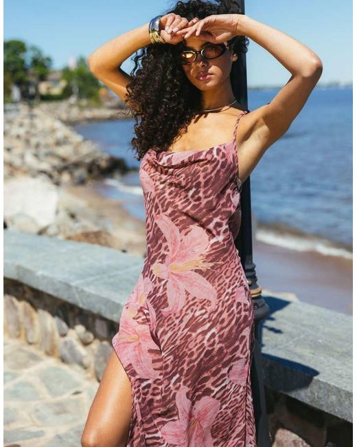 Aray Pink Sheer Maxi Beach Dress