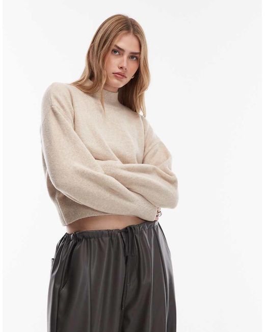 & Other Stories Blue Mock Neck Jumper
