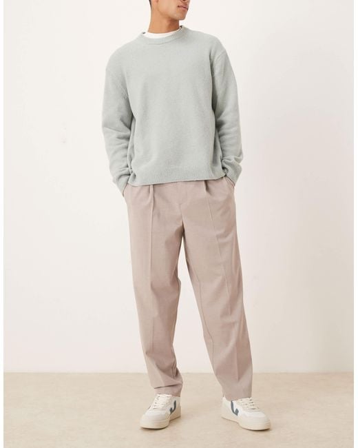 ASOS Gray Smart Relaxed Tapered Pants for men