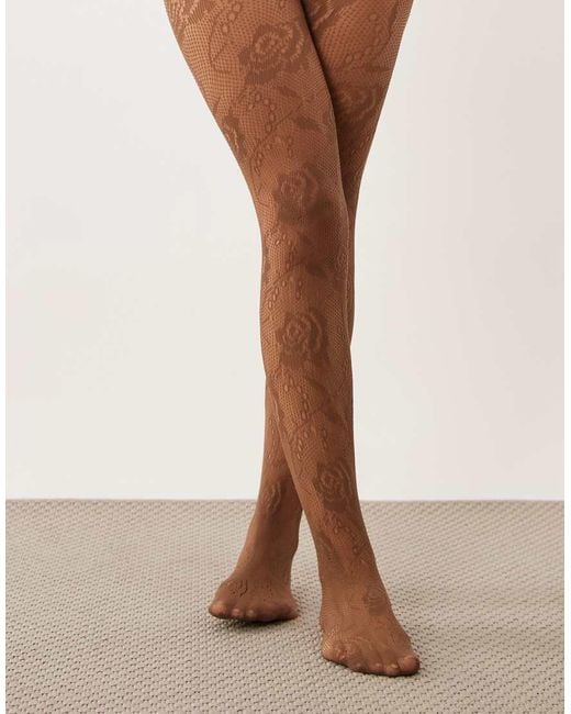 Kaiia White Exclusive Sheer Lace Tights