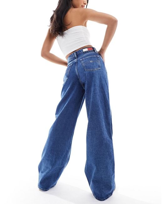 Claire - jeans lavaggio medio a vita alta di Tommy Hilfiger in Blue