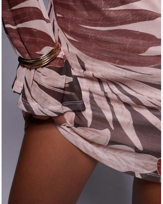 ASOS Multicolor Mesh Angel Long Sleeve Mini Dress