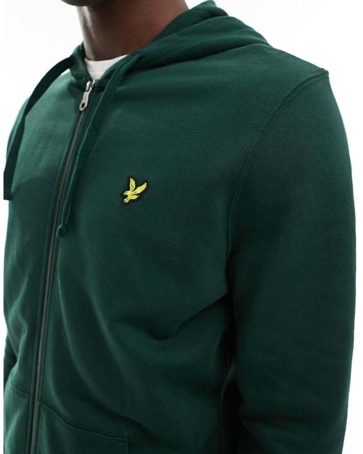 Lyle & Scott Green Zip Through Hoodie for men