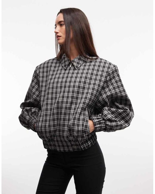 ASOS Natural Bold Shoulder Zip Up Bomber Jacket
