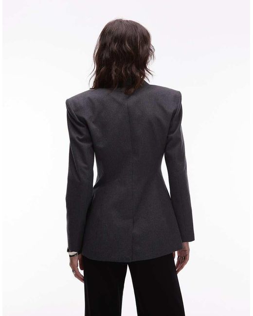 ASOS Blue Cinch High Break Point Blazer