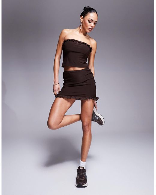 ASOS Gray – anschmiegsames, trägerloses oberteil