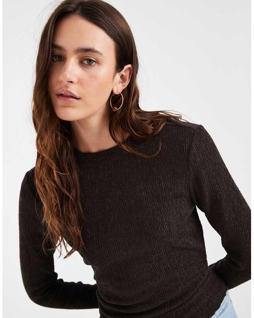 ONLY Blue Textured Asymmetric Top