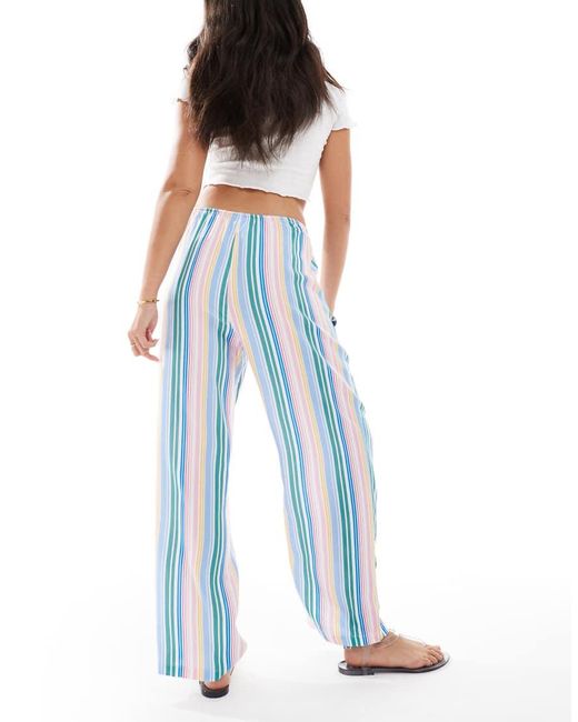 Vero Moda Blue Easy Tie Waist Wide Leg Trousers