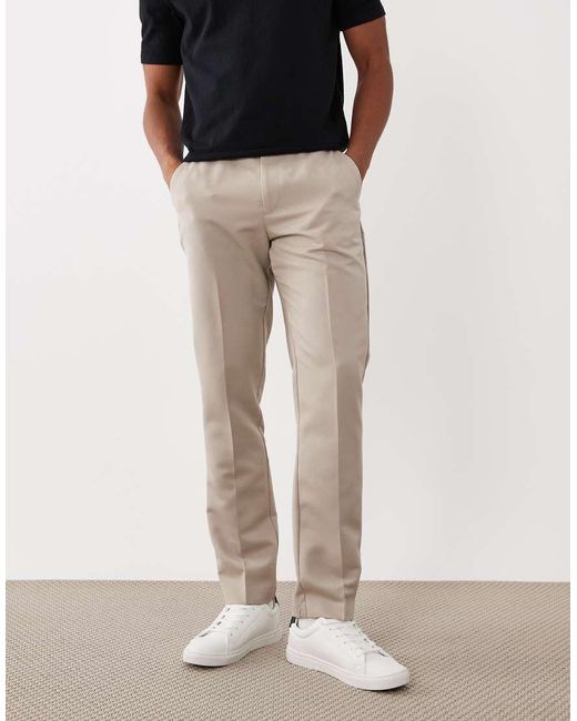 ASOS Natural Smart Slim Fit Trousers for men