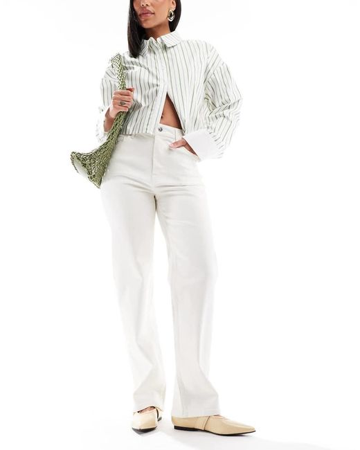 Miss Selfridge White Heart Pocket Straight Leg Jean