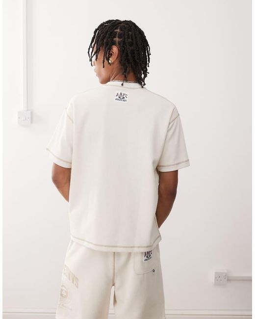 Aape By A Bathing Ape White Aape By A Bathing Ape Reversible Campus Logo T-shirt for men