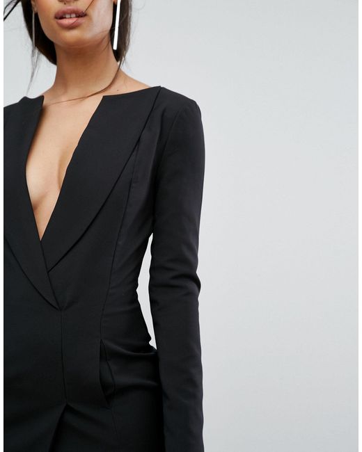 lavish alice off the shoulder tuxedo dress