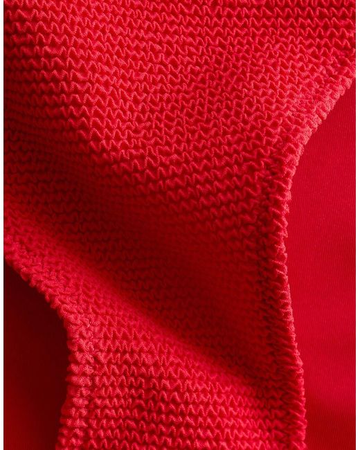 & Other Stories Red Mix And Match Crinkle Bikini Bottom