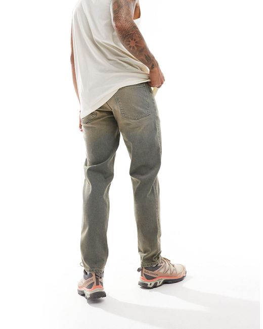ASOS – klassische jeans aus festem stoff mit kräftiger tönung in Natural für Herren