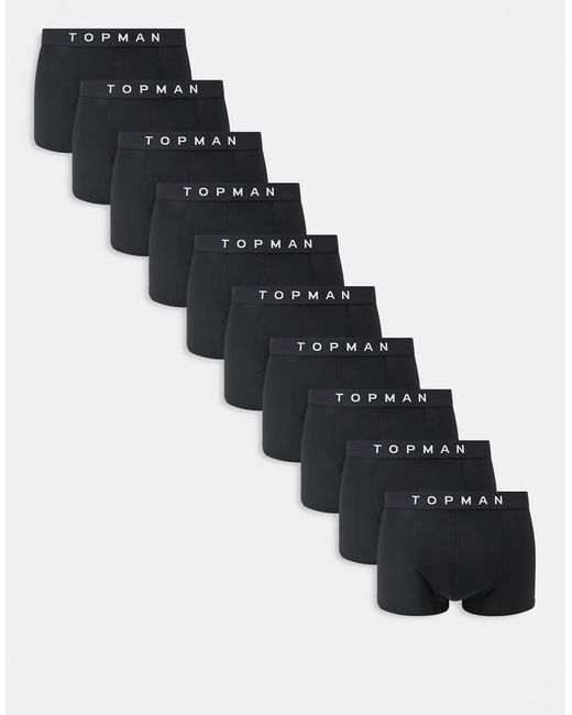 Topman Black 10 Pack Trunks for men