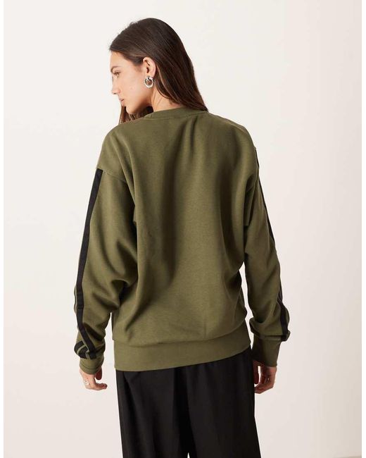 Adidas Originals Green Adidas Sportswear Three Stripe Fleece Sweatshirt
