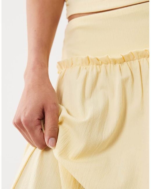 ASOS Natural Ruched Seam Midi Skirt