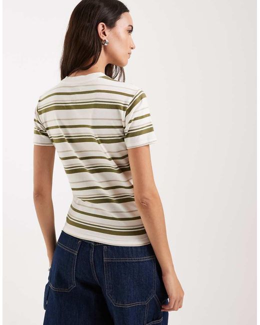 Dickies White Glade Spring Striped Baby Tee