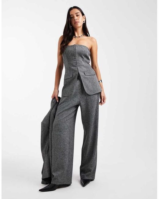 Miss Selfridge Blue Tailored Wide Leg Trouser Co-Ord