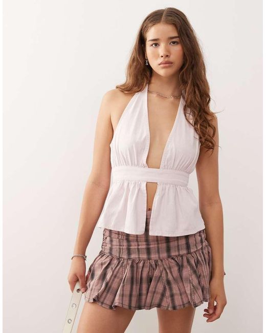 Collusion Pink Linen Look Top
