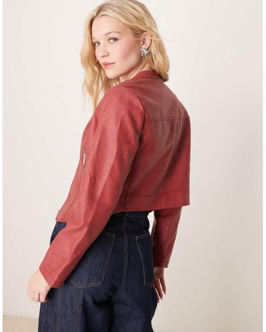 New Look Red Moto Biker Jacket