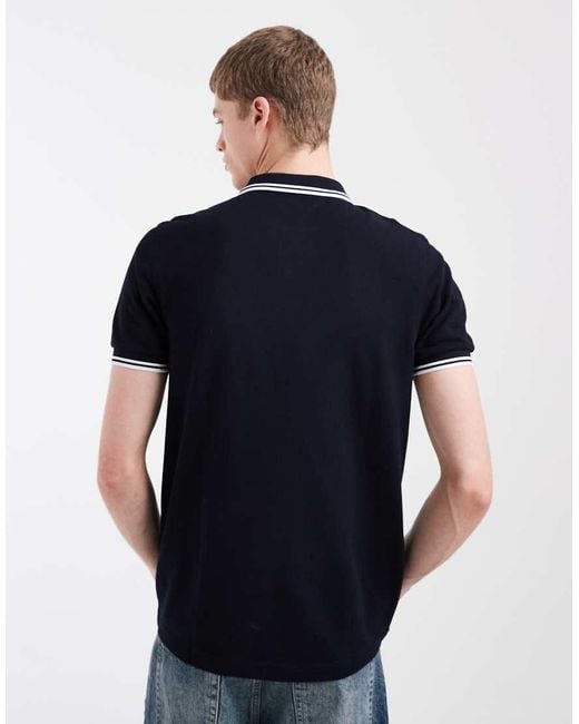 Fred Perry Blue Twin Tipped Logo Polo for men
