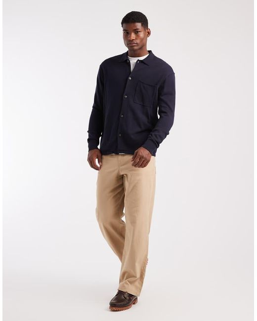 Tommy Hilfiger Blue Knitted Button Through Polo for men