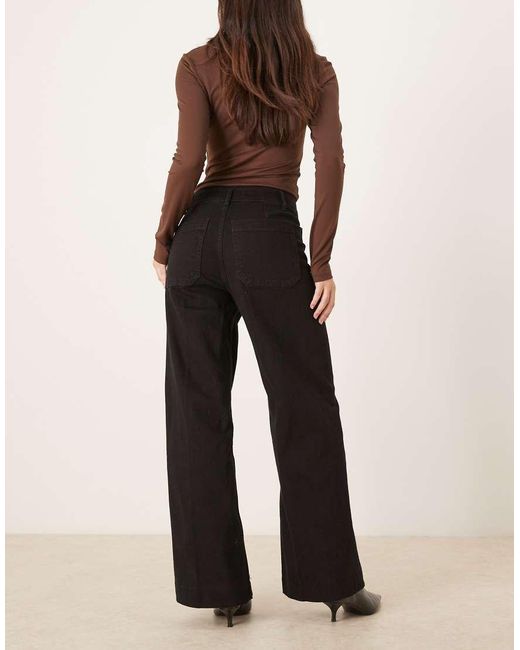 Mango Natural Jessie Cotton Mix Pocket Detail Wide Leg Jean