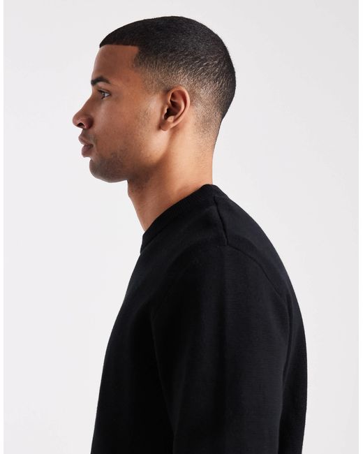 Jack & Jones Premium – strickpullover in Black für Herren