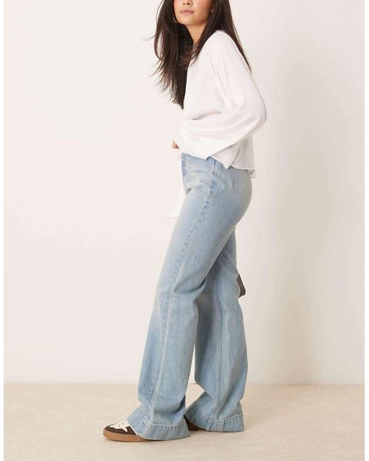 Free People Blue Cerine Relaxed Bootcut Jeans