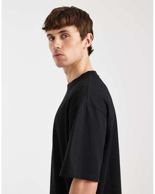 Redefined Rebel Black John Heavyweight T-shirt for men