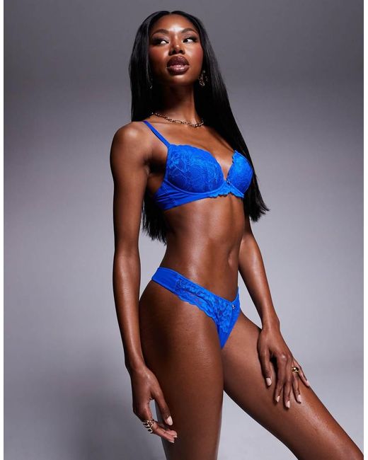 Sujetador Cobalto Escotado Con Relleno De Encaje Sexy Lace De Ann Summers de color Blue