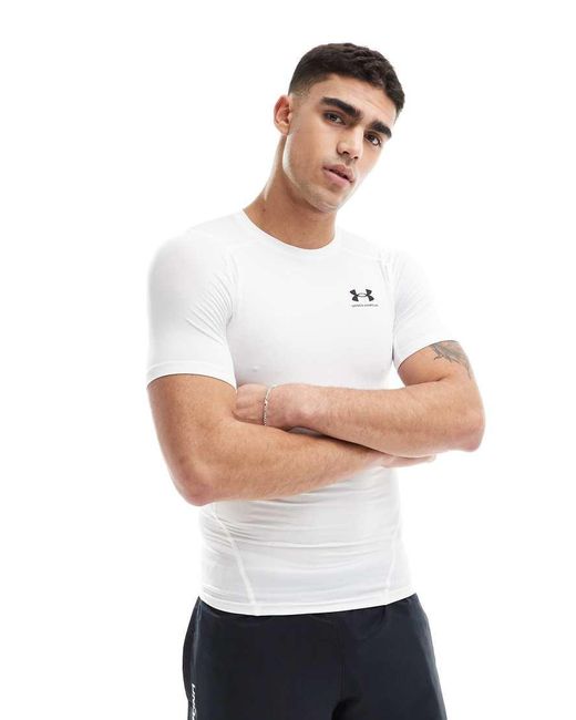 Under Armour White Heatgear Compression T-Shirt for men