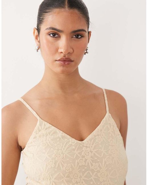 Mama.licious Natural Mamalicious Maternity All Over Lace Cami Strap Midi Dress