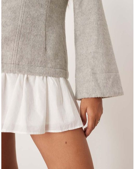 ASOS Gray Hybrid Dropped Waist Mini Dress