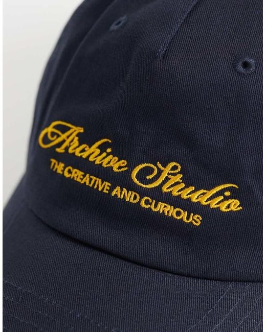 ASOS Blue Baseball Cap With Logo Graphic for men