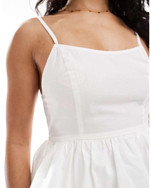 Miss Selfridge White Puff Ball Corset Top