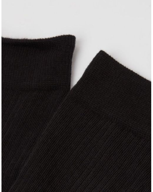 Calzedonia Black Ribbed Long Socks