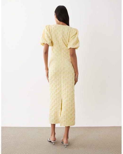 Y.A.S Natural Volume Sleeve Textured Maxi Dress