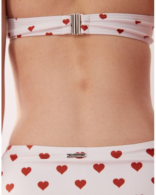 Reclaimed Vintage Pink High Waist Bikini Bottom With Seam Details