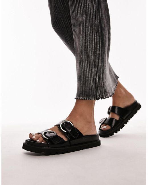 TOPSHOP Black Jaden Sandal With Buckle Detail