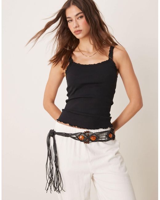 ASOS Black – gürtel mit makramee-design